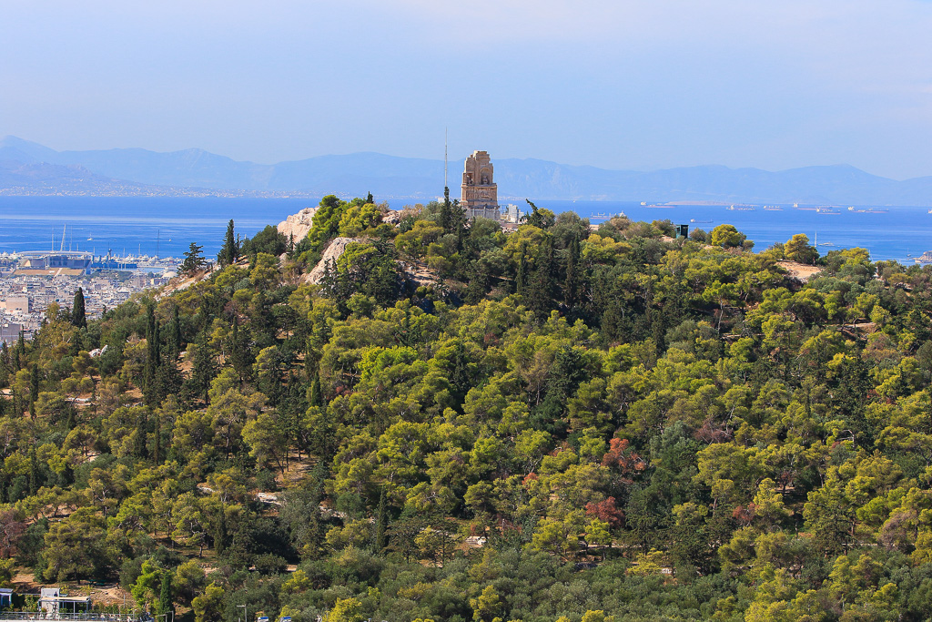 Philopappos Hill as seen from The Acropolis