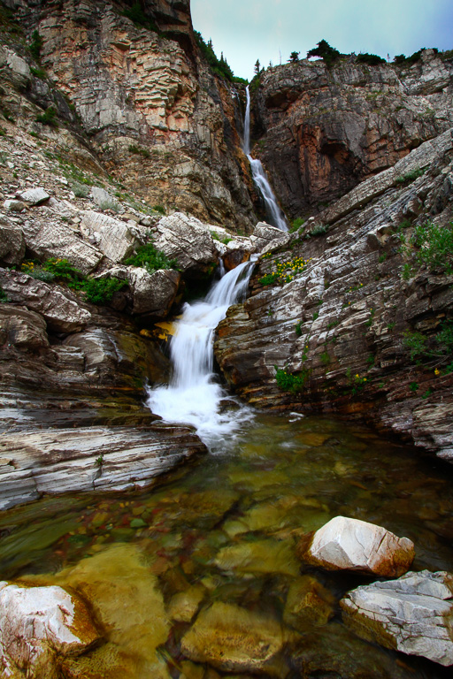 Double cascade - Apikuni Falls Trail