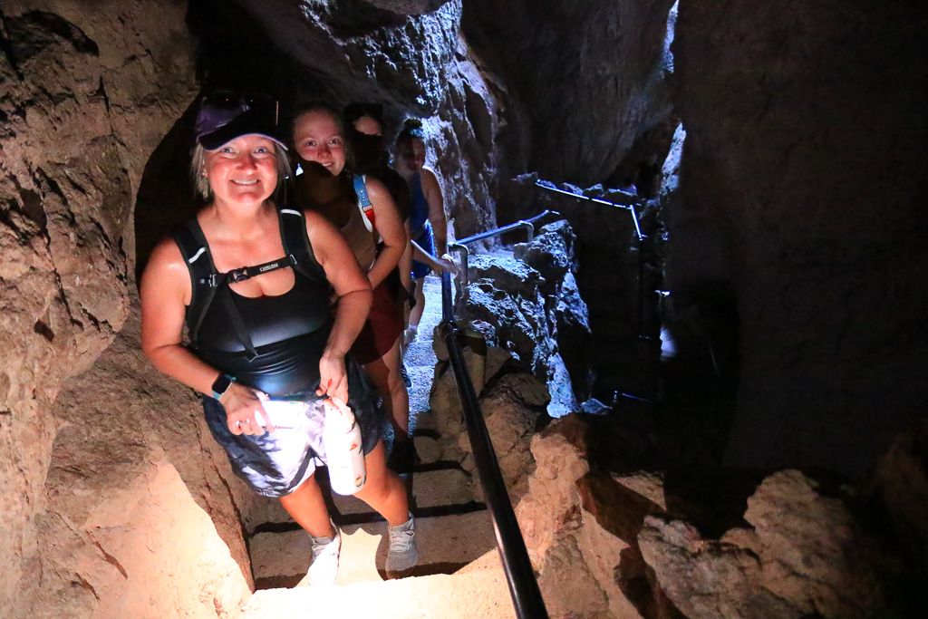 Climbing the stairs - Moses Spring Trail to Bear Gulch Caves to Rim Trail