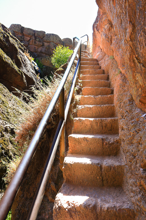Stairs to the reservoir and dam wall - Moses Spring Trail to Bear Gulch Caves to Rim Trail