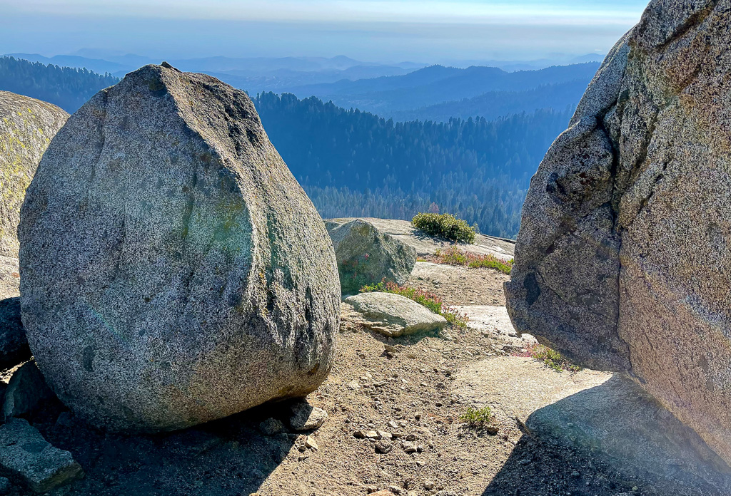 Sun glare and boulders - Buena Vista Peak