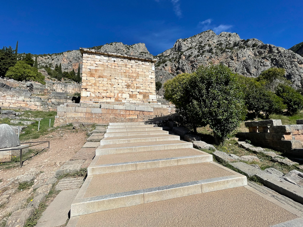 Steps leading to the Treasury of  the Athenians - Delphi