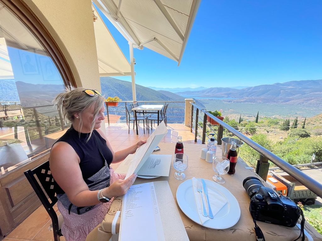 Post hike dinner with a view at To Patrika Mas Taverna - Delphi