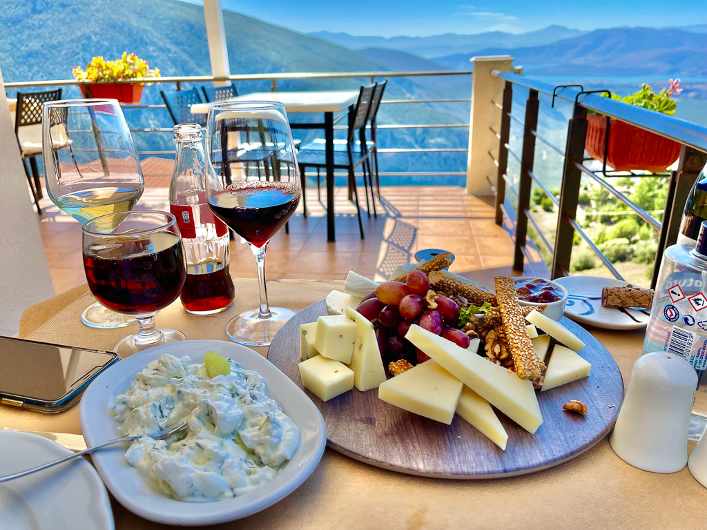 Post hike dinner with a view at To Patrika Mas Taverna - Delphi