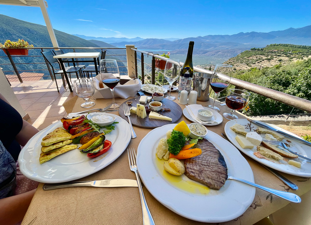 Post hike dinner with a view at To Patrika Mas Taverna - Delphi