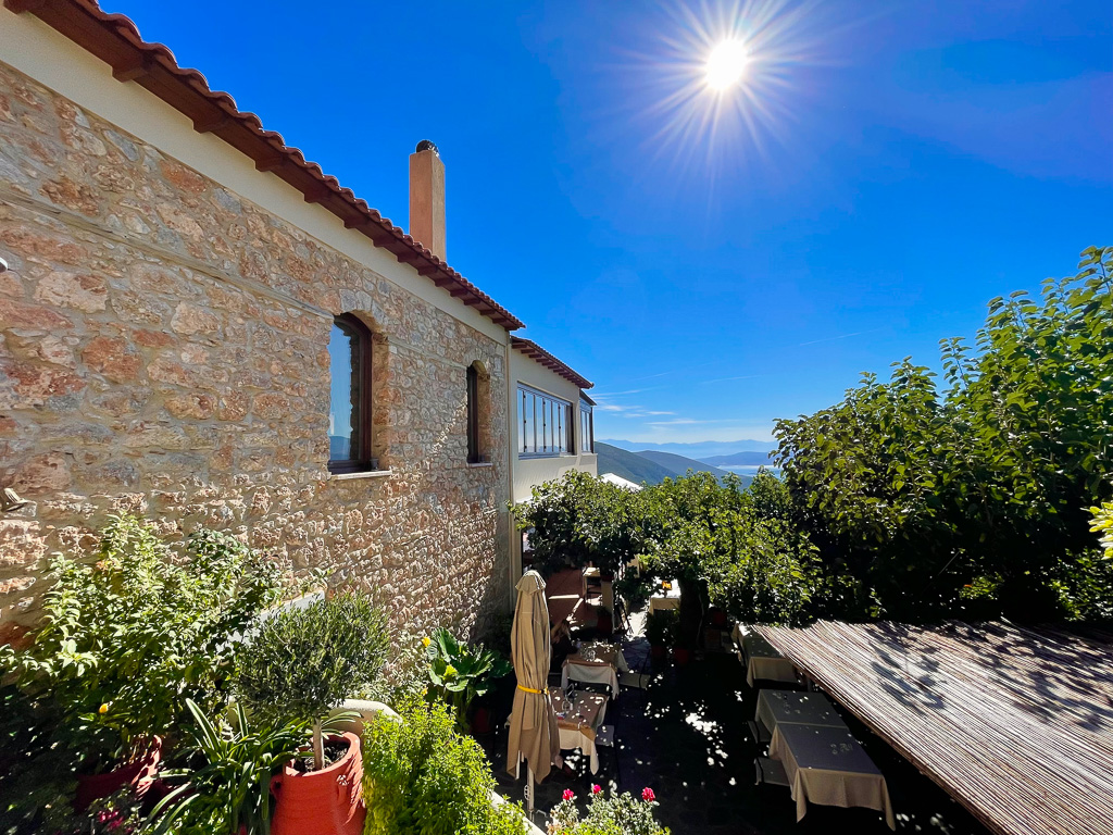 Post hike dinner with a view at To Patrika Mas Taverna - Delphi