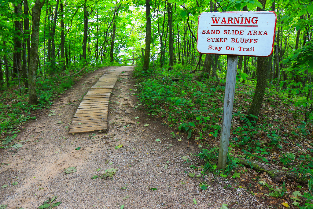 Warning - Empire Bluffs Trail
