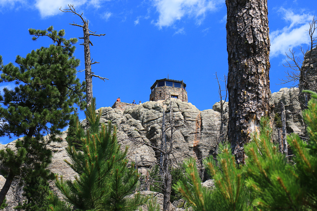 First view of the summit tower - Harney Peak