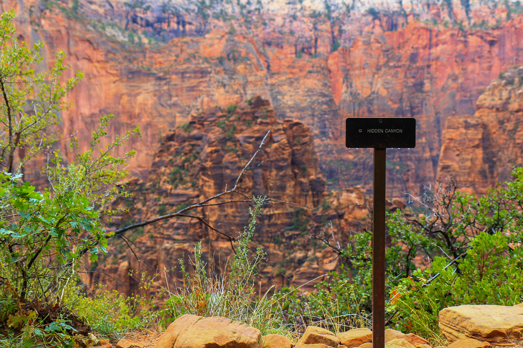 Trail sign - Hidden Canyon Trail