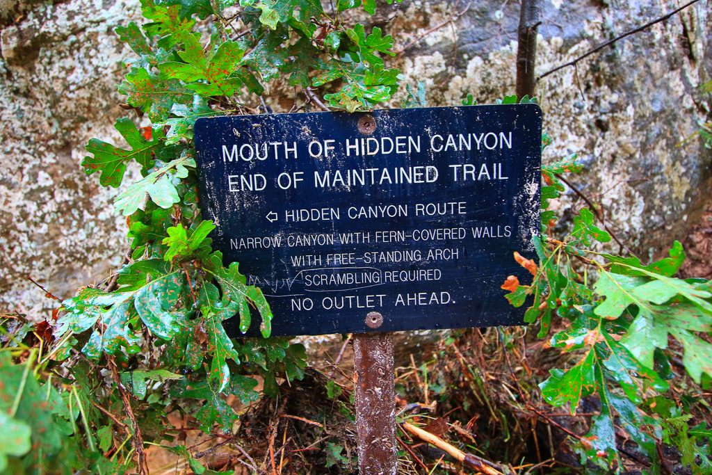 End of the trail - Hidden Canyon Trail