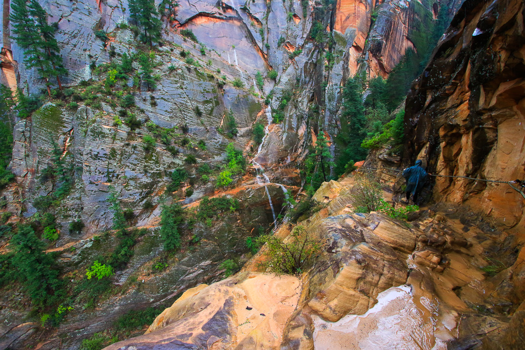 Sook on slippery rock - Hidden Canyon Trail