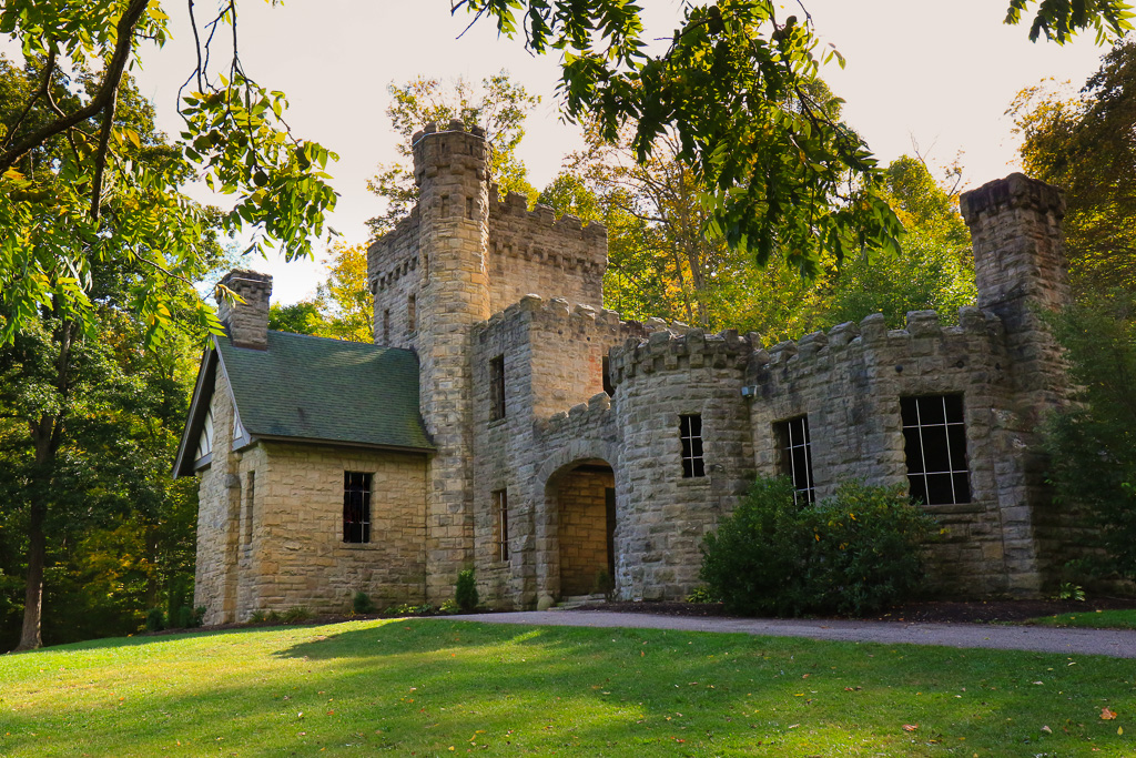 Squire's Castle and trees - North Chagrin Loop