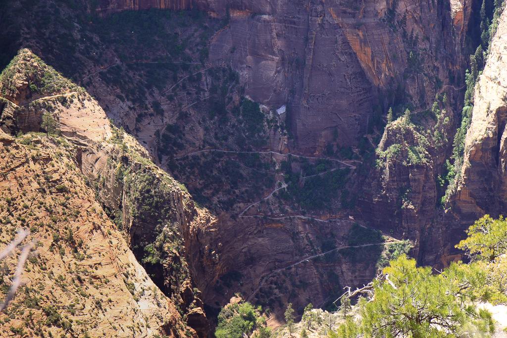 The switchbacks coming out of Echo Canyon - Observation Point