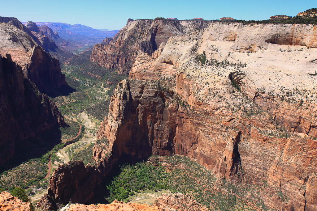 View of Angels Landing and The Organ - Observation Point