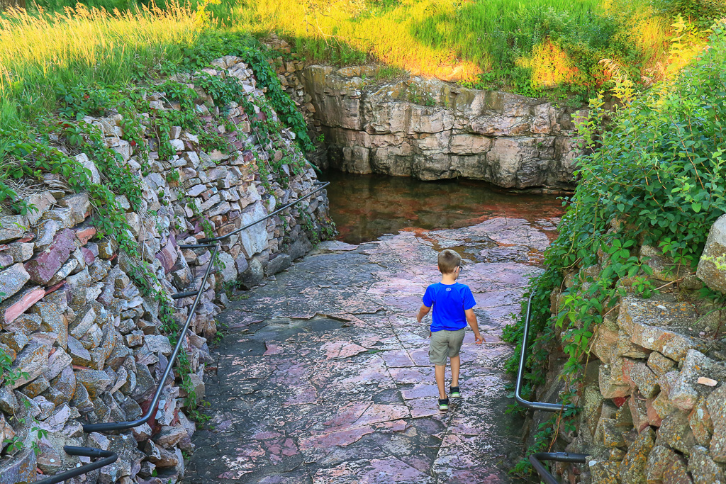 Cam checking out the Pipestone Quarry - Circle Trail