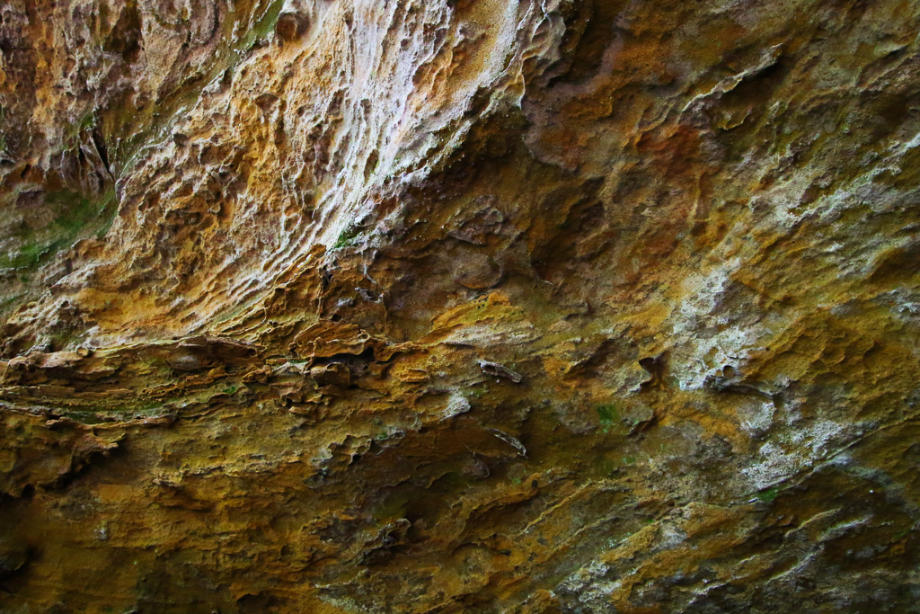 Sandstone walls - Hemlock Bridge Trail to Whispering Cave